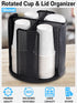 Rotatable Cup and Lid Organizer with 4 Compartments, Coffee Cup Dispenser for 5-16 oz Paper Cup Storage Organizer for Home Countertop Bathroom Kitchen Coffee Shop Restaurant Bar Office
