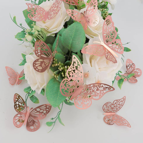 36 3 3 3D Pcs Butterfly Wall Decor, Styles Sizes Rose Gold Butterfly, Wedding & Birthday Party Decorations, Girls