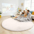 5 OLANLY Ivory Round Rugs for Bedroom - Machine Washable, ft Circle Area Rugs for Living Room, Soft and Fluffy Shaggy