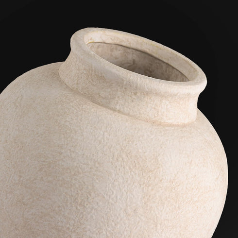 6.7 Inch Ceramic Flower Vase, White Flower Vase Rustic Farmhouse Decorative Vase Floral Pottery Vases for Home Decor