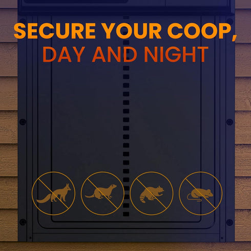 (3X Anti-Pinch 11" 9.4" Automatic Chicken Coop Door Coop Door Lite Battery Powered AA Included) Timer & Manual Modes