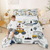 Set Set Set Set 3Pcs Feelyou Cartoon Car Kids Comforter Construction Bedding for Boys Toddler Decor Equipment Trucks
