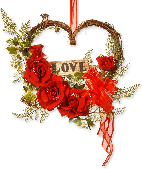 Amyzor Heart Shape Natural Grapevine Wreath Ring, DIY Craft Vines Base for Rustic Decor