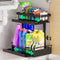 Under Sink Organizer, Metal 2 Tier Storage Basket, Slide Out Cabinet Organizer Shelf for Kitchen and Bathroom, Black