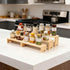 Varbonia Set 2 3-Tier 6 Pack) Wood Display Risers - x Rectangular Stands, Layered Aesthetic Shelves for Cupcakes