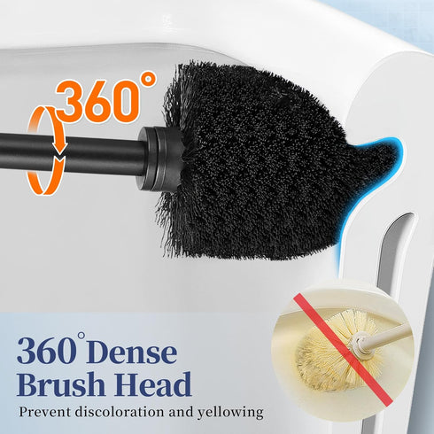 Set: 2 Pack Toilet Bowl Brush Holder Modern Deep Cleaning Bathroom Toilet Scrubber with Caddy for Rv - Rim Decorative