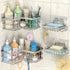 Yazoni Corner Shower Caddy, 4-Pack Adhesive Shower Shelves with Soap Holder No