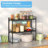 X-cosrack Set 2 Countertop Counter 30 LBS 13.8" 21.6" of Expandable Cabinet Shelf Organizer, Stackable Kitchen Shelves