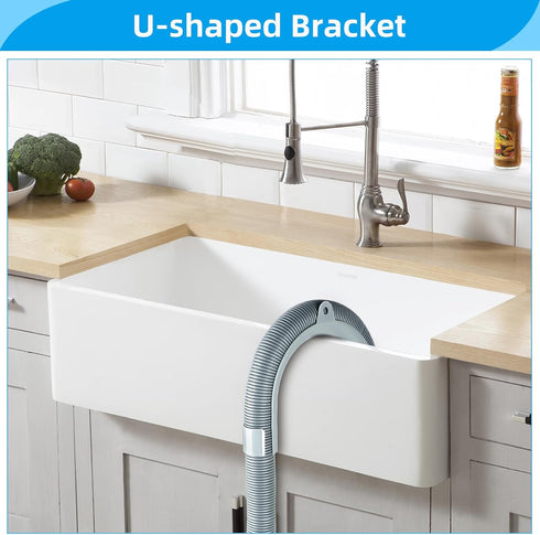 6.5FT Washing Machine Drain Hose, Universal Dishwasher Drain Hose Extension Kits with 1 U-Bend Holder