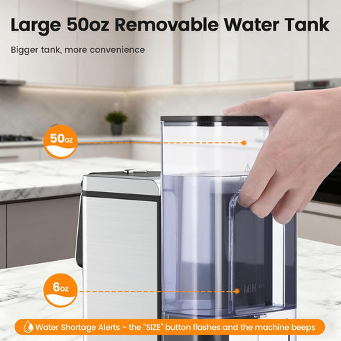 6 14oz 50oz 6.5 Inch Horavie Single Serve Coffee Maker for K-Cup Pod and Grounds, Hot and Iced Coffee Maker, Strong