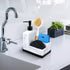 3 1 Countertop Dish Soap Dispenser with Sponge Holder,White Marble Look Liquid Hand and Dish Soap Dispenser and Spong