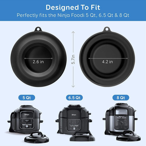 Goldlion Lid Stand Silicone Lid Holder for Ninja Foodi Pressure Cooker and Air Fryer, Black