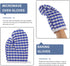 2Pcs Oven Mitts for Play Kitchen, Microwave Oven Gloves Kitchen Baking Mitts, Red Checkered s for Safe Backing Cooking