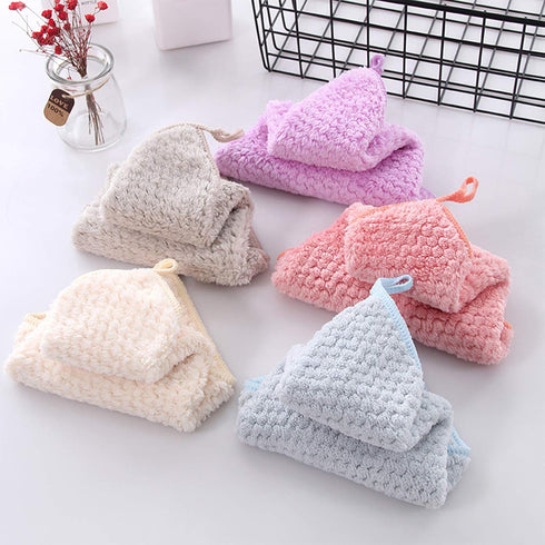 Small Towels with Hanging Loop, Hand Dry Towels for Kitchen & Bathroom, Super Absorbent Soft Small Towel Set with