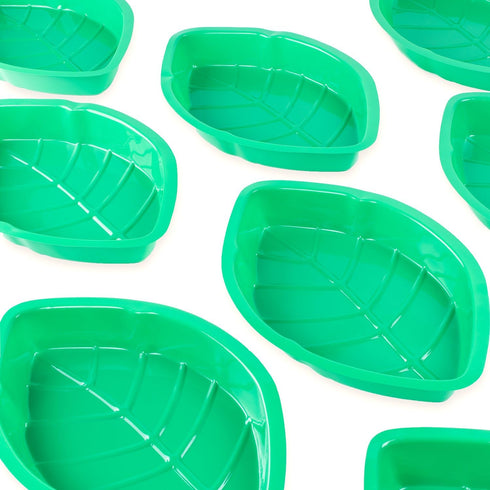 Super Z Outlet Palm Leaf Hawaii Style Food Reusable Snack Tray for Jungle Island Themed Party Decorations (12 Pack,