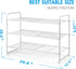 3-Tier Simple Trending Stackable Shoe Rack, Expandable & Adjustable Shoe Shelf Storage Organizer, Wire Grid, White