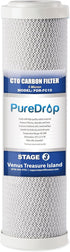 PDR-FC15 Carbon Block Water Filter Replacement Cartridge, 2.5"x10", 5 Micron