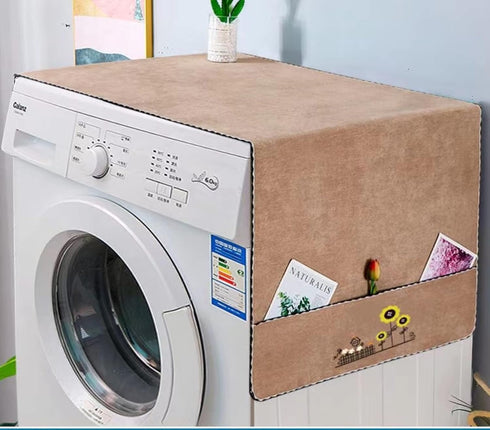 Microwave Oven Cover, Dust Oil Proof Cotton Linen, Waterproof Fabric Cloth, Decorative Kitchen Appliance Cover