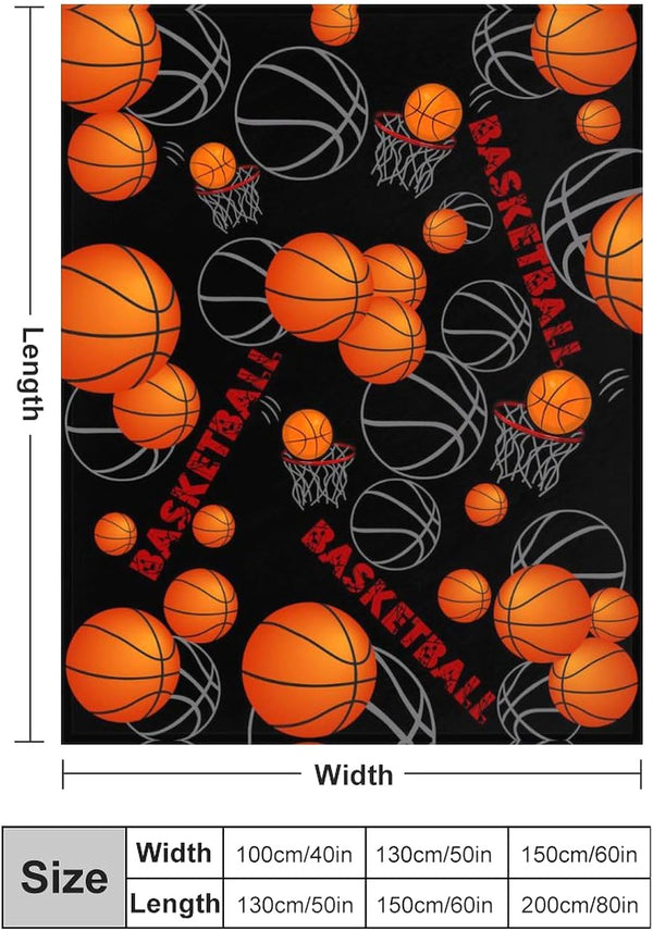 Brloote Cozy 3D 80"X60" Super Soft Basketball Blanket Lightweight Printed Flannel Soccer Baseball Throw Blankets