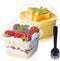 TOFLEN 50Ct 8 oz Square Plastic Dessert Cups with Lids and Sporks,