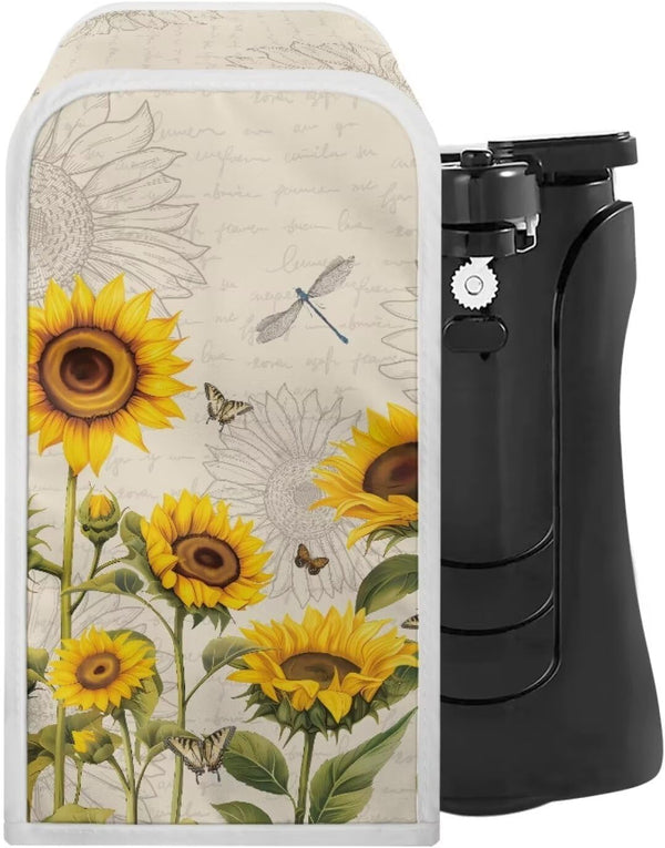 Can Opener Cover, Kitchen Electric Appliance Cover, Stain Resistant & Machine Washable - Sunflower Dragonfly