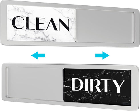 Dishwasher Magnet Clean Dirty Sign, Modern Kitchen Decor, Sliding Rustic Dish Washer Indicator, Marble Design