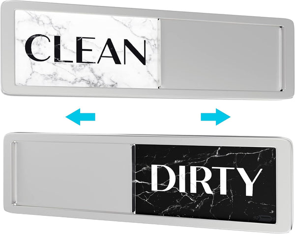 Dishwasher Magnet Clean Dirty Sign, Modern Kitchen Decor, Sliding Rustic Dish Washer Indicator, Marble Design