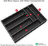 Ayiaren Kitchen Wood Utensil Tray Drawer Organizer, 14.6"x9.5" Black Bamboo Silverware Divider for Flatware and Cutlery