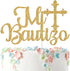 Spanish Mi Bautizo Cake Topper, Baby Shower Party Decor, Gold Glitter for 1st Birthday/Gender Reveal