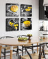 DJSYLIFE Kitchen Wall Decor, Black and White Yellow Canvas Print for Cafe Dining Room Decoration