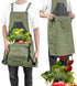 Berry&Bird Harvest Apron, Canvas Gardening Apron with Pockets and Harvesting Pouch Waterproof