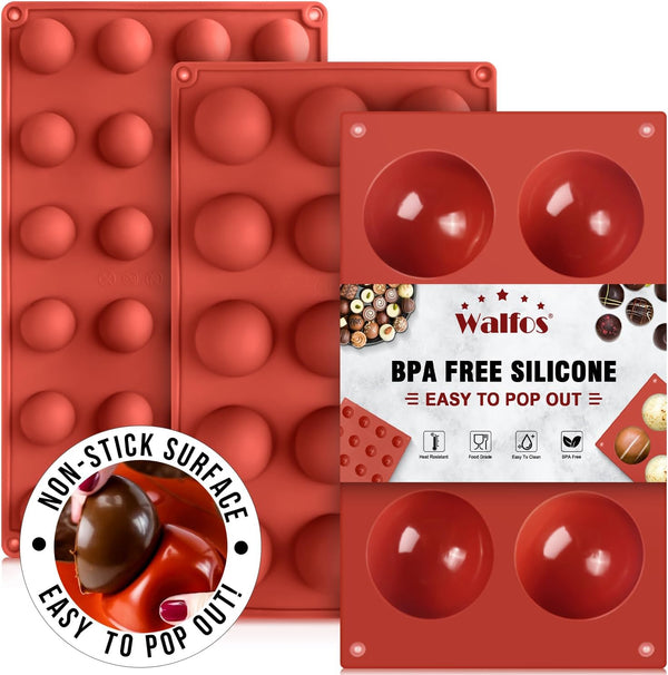 Semi Sphere Silicone Mold, 3 Packs Baking Molds for Making Chocolate, Cake, Jelly, Dome Mousse