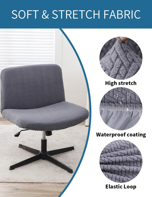 Armless LavishCover Chair Cover Office Desk Chair Cover, Waterproof and Elastic Criss Cross Chair Cover, Exquisite