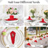 PLOYMONO Red Heavy Duty Cloth Napkins, 17 x 17 Inch Solid Washable Polyester Dinner Napkins, Set of 8 for Weddings