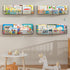 X-cosrack 24 Inch Set 4 Wall Mounted Kids Bookshelf, Floating Metal Book Shelves for Kids Nursery Toddler Classroom