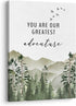 XWELLDAN You are Our Greatest Adventure Woodland Nursery Inspirational Wall Art Canvas Prints,Watercolor