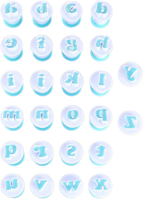 Alphabet Letters Molds, 26pcs Plunger Cutters for Fondant Cake Decorating Tools, DIY Sugar Craft Cookies