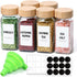 ComSaf 4 oz 6Pcs Glass Spice Jars with Label, Empty Spice Containers
