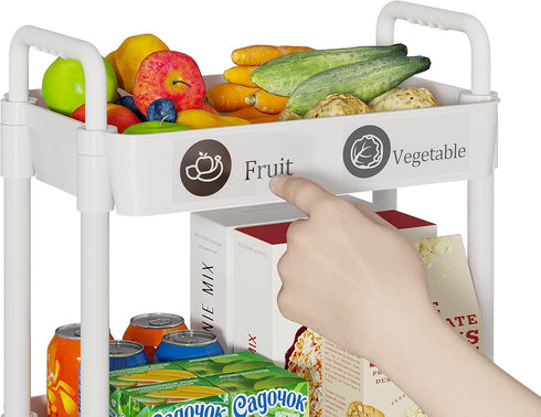 3-Tier Laiensia Rolling Cart with Wheels,Multifunction Utility Storage Carts, Kitchen Storage Organizer,Mobile Shelving