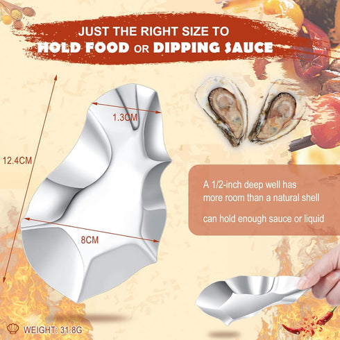 Set 24 Honeydak of Stainless Steel Grillable Oyster Shells Reusable for Baked Grilled Shells for Cooking Silver Kitchen