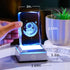 Movdyka Laser Etched Astronaut on Moon Crystal Cube with Color-Changing LED Base - Unique Space Decor, Romantic Night