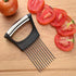 BeeSpring Meat Slicer, Food Slice Assistant Onion Holder Slicer, Stainless Steel Kitchen Gadget for Cutting and Peeling