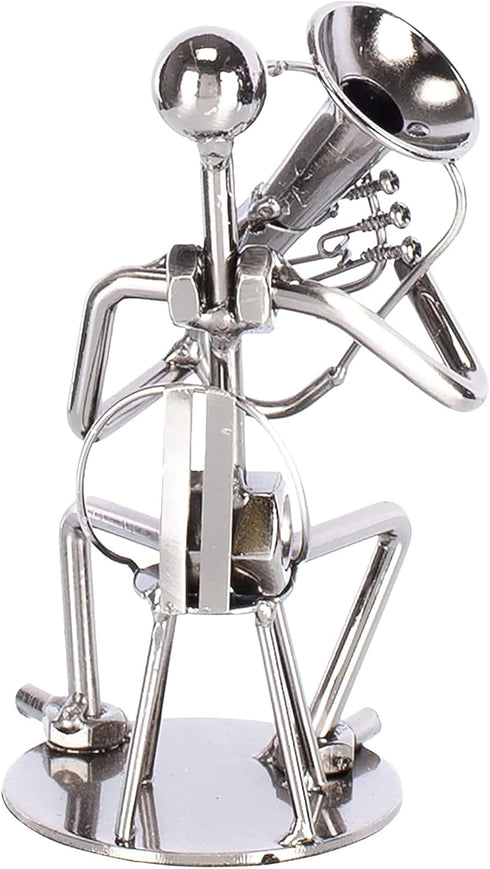 Broadway Gift Silvertone Tuba Player Table Top Figurine, 6 Inch
