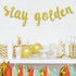 Stay Golden Glitter Gold Banner for Golden Birthday Party Decorations