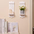 Sconces Wall Decor Set of 2 - Rustic Home Farmhouse Art Floating Candle Holder Shelf White Decorations for Living Room,