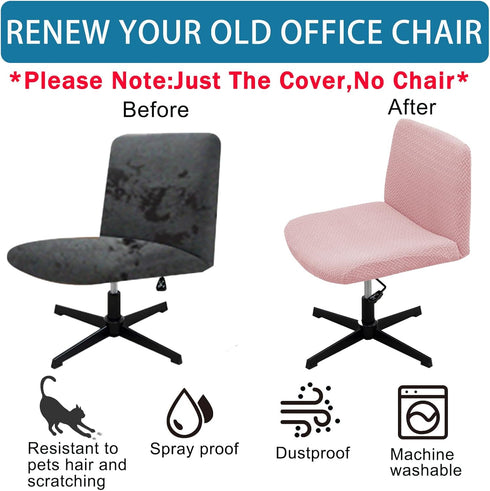 VZLQZJMKY Armless Armless Vanity Chair Cover Criss Cross Chair Cover Waterproof and Elastic Chair Slipcover Chair