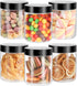 Mfacoy 6 Pack Plastic Jars with Lids, 8 oz Clear Storage Containers for Food, Spices, and Crafts