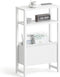 Narrow Side Table, Slim End Table with Magazine Rack, Bedside Table for