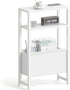 Narrow Side Table, Slim End Table with Magazine Rack, Bedside Table for