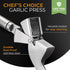 Set ORBLUE Garlic Press Stainless Steel - Premium Professional Grade Garlic Mincer, Crusher & Peeler - Easy Clean